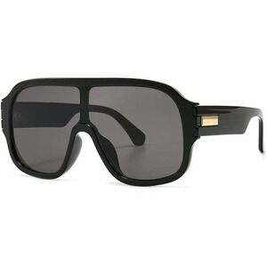 Shield Sunglasses Men's Women's Oversized Fashion Visor Gold Accent Gafas Lentes